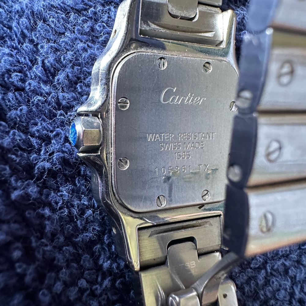 Vintage Cartier Santos Galbée Ref. 1565 Small 24mm Stainless Steel Quartz Watch - Picture 3 of 9